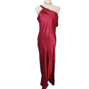 Topshop Red Maxi Dress One Shoulder Drape Evening‎ Gown US 8 UK 12 Party